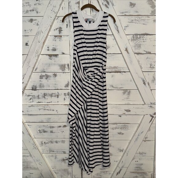 Free People FP Beach Dress Womens Capri Stripe Midi Navy White Boho Size XS - Picture 5 of 13